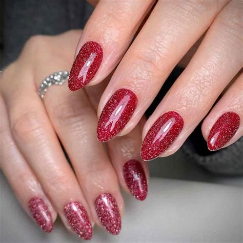 red nails with glitter design|dark red nails with glitter.